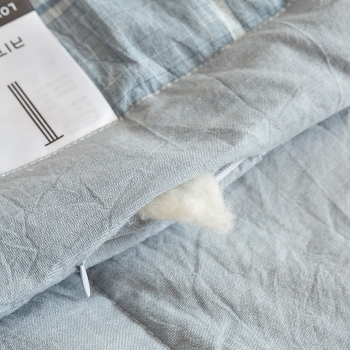 91家纺网 家纺一手货源 找家纺 鸣升新疆长绒棉全棉花色织水洗棉夏被四件套 柏林兰