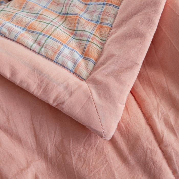 91家纺网 家纺一手货源 找家纺 鸣升新疆长绒棉全棉花色织水洗棉夏被四件套 凯利桔