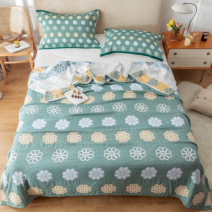 91家纺网 家纺一手货源 找家纺 （总）朴尔  2023年新款四层韩版碎花风全棉纱布毛巾被