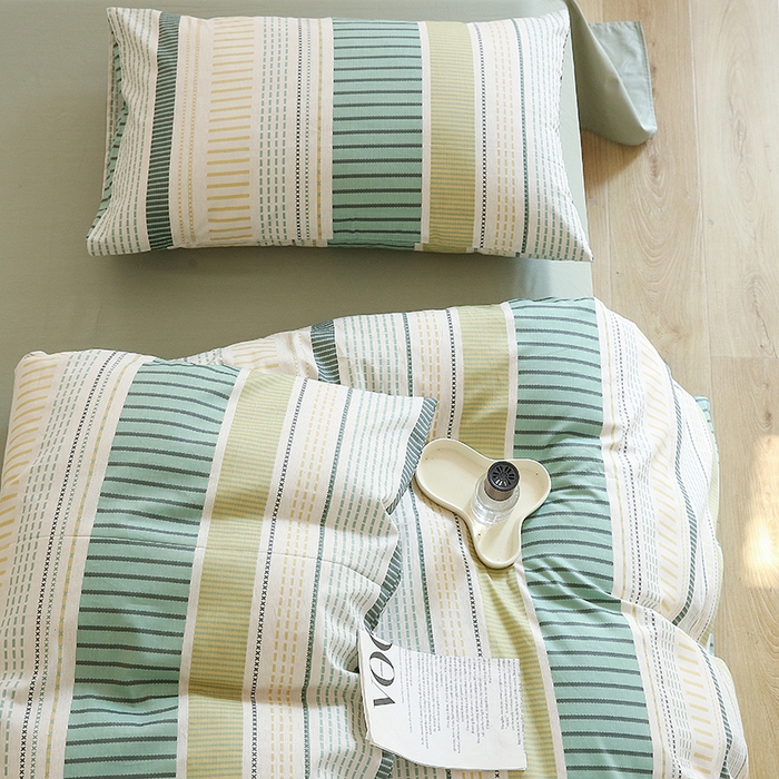 91家纺网 家纺一手货源 找家纺 绫韵 2023全棉13372斜纹纯棉简约北欧风套件系列 北海道-绿