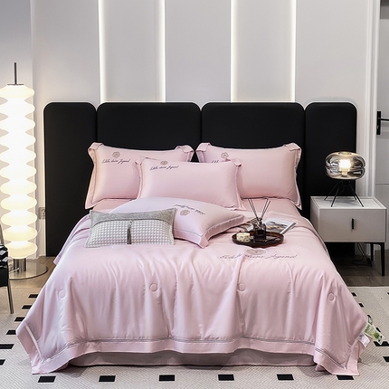 91家纺网 家纺一手货源 找家纺 （总）娇逸家居 2023莫代尔绣花烫钻款夏被-花言