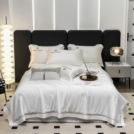 91家纺网 家纺一手货源 找家纺 （总）娇逸家居 2023莫代尔绣花烫钻款夏被-花言