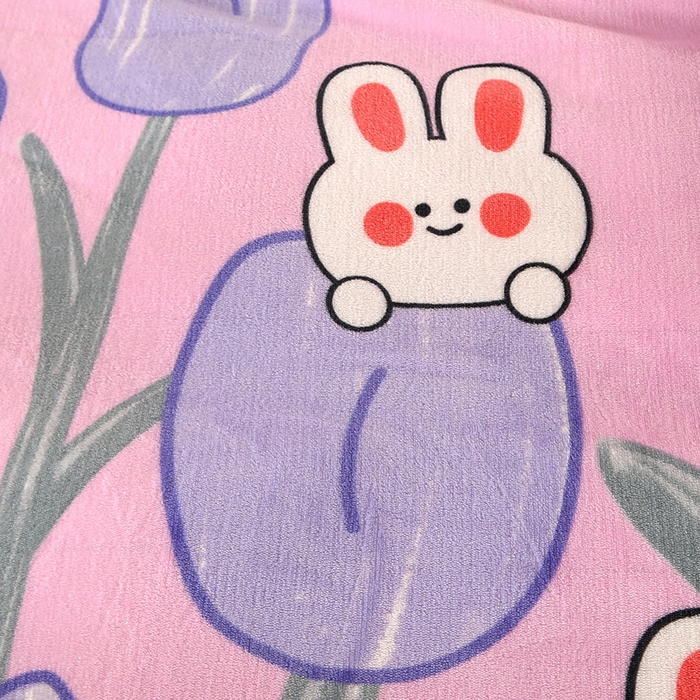 91家纺网 家纺一手货源 找家纺 爱上家居  2023新款加厚牛奶金貂绒四件套 花中兔-粉