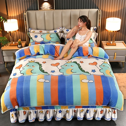 91家纺网 家纺一手货源 找家纺 （总）爱上家居  2023新款加厚牛奶金貂绒四件套