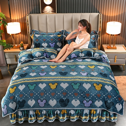 91家纺网 家纺一手货源 找家纺 （总）爱上家居  2023新款加厚牛奶金貂绒四件套