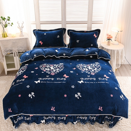 91家纺网 家纺一手货源 找家纺 爱上家居  2023新款加厚牛奶金貂绒四件套 爱慕