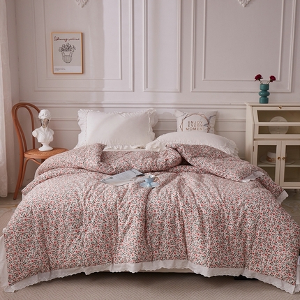 91家纺网 家纺一手货源 找家纺 （总）上喜 热卖全棉水洗棉印花花边一体被