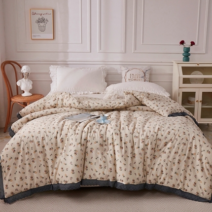 91家纺网 家纺一手货源 找家纺 （总）上喜 热卖全棉水洗棉印花花边一体被