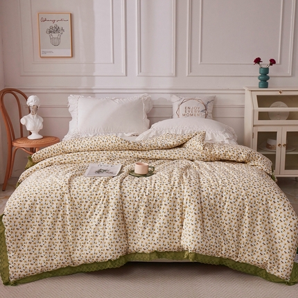 91家纺网 家纺一手货源 找家纺 （总）上喜 热卖全棉水洗棉印花花边一体被