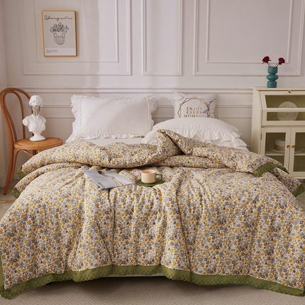 91家纺网 家纺一手货源 找家纺 （总）上喜 热卖全棉水洗棉印花花边一体被