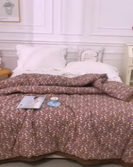 91家纺网 家纺一手货源 找家纺 上喜 热卖全棉水洗棉印花花边一体被 伊丽莎白