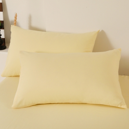 91家纺网 家纺一手货源 找家纺 芷凡家纺雅棉斜纹磨毛口袋枕套 口袋枕套-奶黄