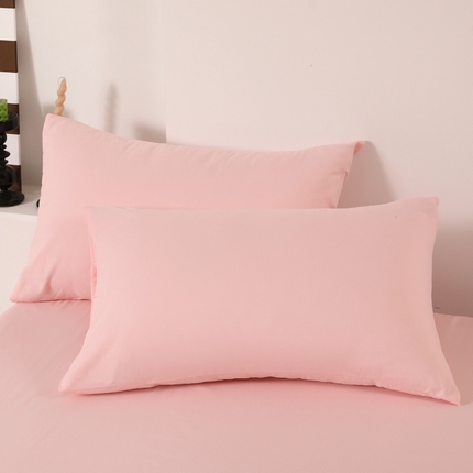91家纺网 家纺一手货源 找家纺 芷凡家纺雅棉斜纹磨毛口袋枕套 口袋枕套-浅粉