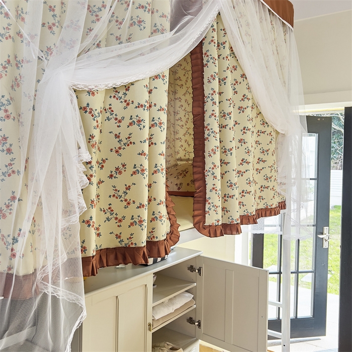 91家纺网 家纺一手货源 找家纺 新太阳 2025新款方形升降轨道学生遮光床帘蚊帐 春熙集