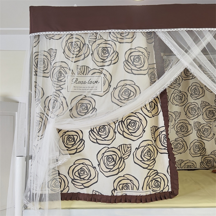 91家纺网 家纺一手货源 找家纺 新太阳 2025新款方形升降轨道学生遮光床帘蚊帐 山茶恋