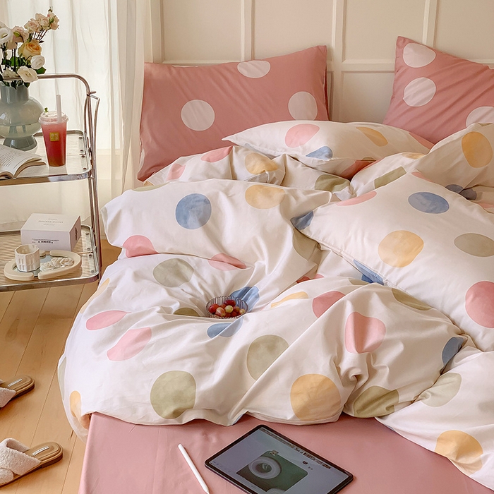 91家纺网 家纺一手货源 找家纺 窝米2023新款13370全棉四件套卡通简约款 啵蛋儿