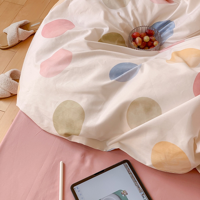 91家纺网 家纺一手货源 找家纺 窝米2023新款13370全棉四件套卡通简约款 啵蛋儿