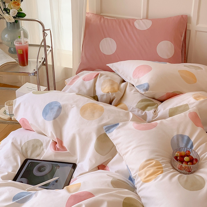 91家纺网 家纺一手货源 找家纺 窝米2023新款13370全棉四件套卡通简约款 啵蛋儿