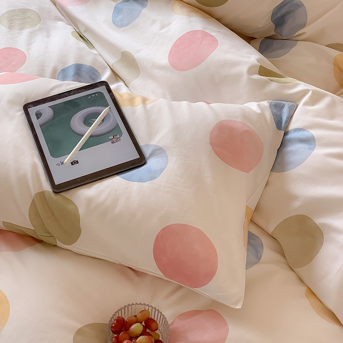 91家纺网 家纺一手货源 找家纺 窝米2023新款13370全棉四件套卡通简约款 啵蛋儿