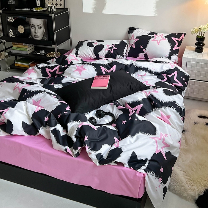 91家纺网 家纺一手货源 找家纺 窝米2023新款13370全棉四件套卡通简约款 光芒