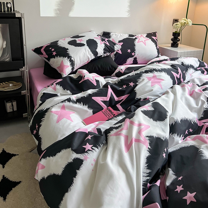 91家纺网 家纺一手货源 找家纺 窝米2023新款13370全棉四件套卡通简约款 光芒