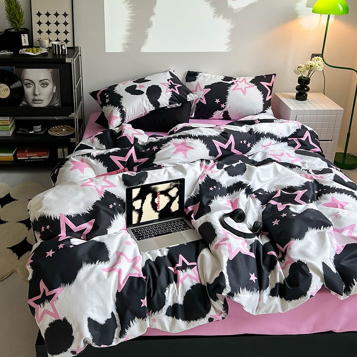 91家纺网 家纺一手货源 找家纺 窝米2023新款13370全棉四件套卡通简约款 光芒