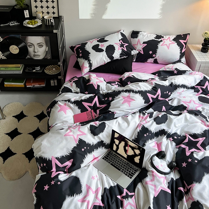 91家纺网 家纺一手货源 找家纺 窝米2023新款13370全棉四件套卡通简约款 光芒