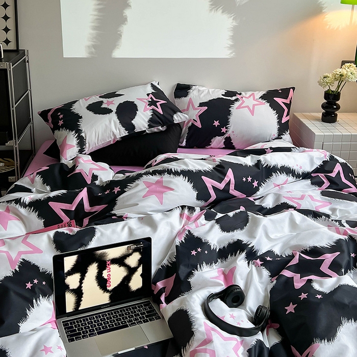 91家纺网 家纺一手货源 找家纺 窝米2023新款13370全棉四件套卡通简约款 光芒