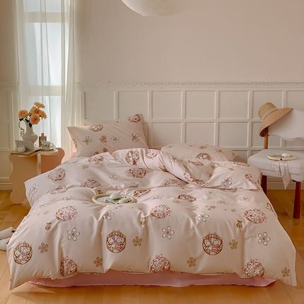 91家纺网 家纺一手货源 找家纺 （总）窝米2023新款13370全棉四件套卡通简约款