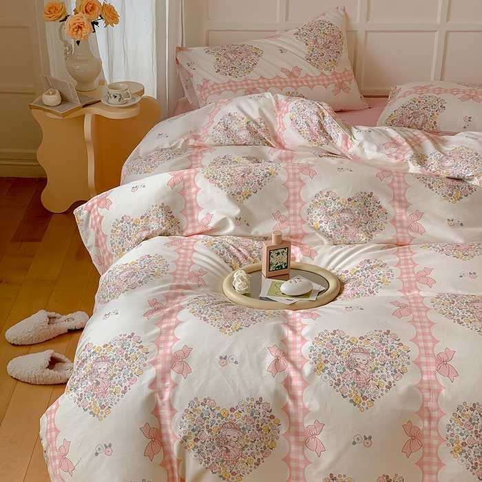 91家纺网 家纺一手货源 找家纺 （总）窝米2023新款全棉13370四件套洛丽塔系列