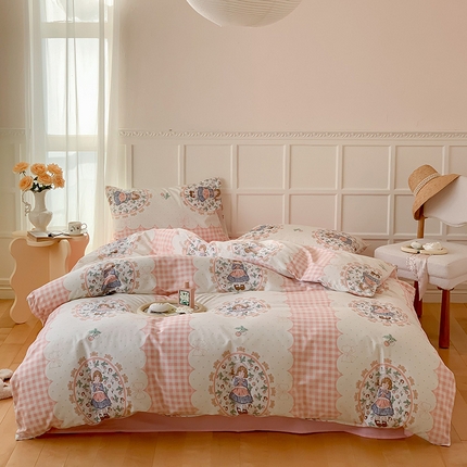 91家纺网 家纺一手货源 找家纺 （总）窝米2023新款全棉13370四件套洛丽塔系列