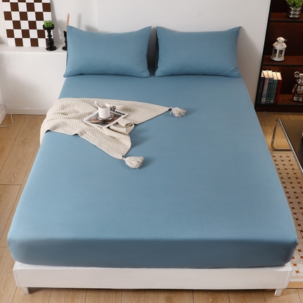 91家纺网 家纺一手货源 找家纺 芷凡 2023新款雅棉斜纹磨毛单件床笠 单件床笠-宝蓝