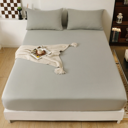 91家纺网 家纺一手货源 找家纺 芷凡 2023新款雅棉斜纹磨毛单件床笠 单件床笠-浅灰