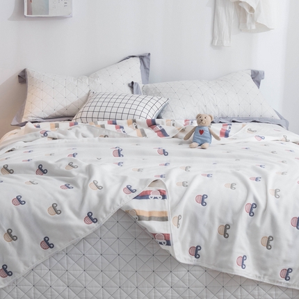 朴尔家纺2023新款经典六层纱布全棉毛巾被系列-朴尔经典款常年备货 快乐米奇