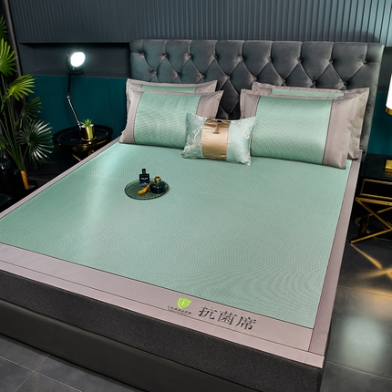 91家纺网 家纺一手货源 找家纺 （总）小牛席业2023新款鲜亮风格小千鸟格-经典款抗菌席凉席藤席冰丝席