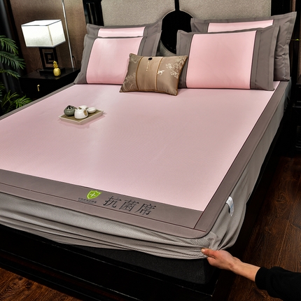 91家纺网 家纺一手货源 找家纺 （总）小牛席业2023新款床笠款小千鸟格-经典抗菌席凉席藤席冰丝席床笠