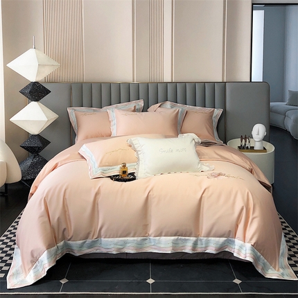 91家纺网 家纺一手货源 找家纺 （总）鼎飞 2023新款澳棉拼角刺绣四件套--彩虹系列