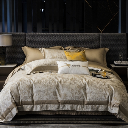 91家纺网 家纺一手货源 找家纺 (总）北辰 2023新款100支高支色织工艺提花四件套-夜寝