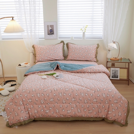 91家纺网 家纺一手货源 找家纺 （总）一米阳光 2023新款纯棉蕾丝豆豆被被子被芯