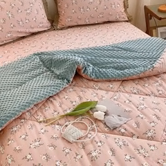 91家纺网 家纺一手货源 找家纺 （总）一米阳光 2023新款纯棉蕾丝豆豆被被子被芯