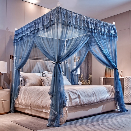91家纺网 家纺一手货源 找家纺 （总）夏彩 2023新款88556轻奢宫廷三开门落地式蚊帐