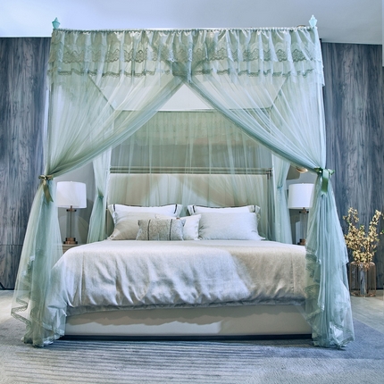 91家纺网 家纺一手货源 找家纺 （总）夏彩 2023新款88556轻奢宫廷三开门落地式蚊帐