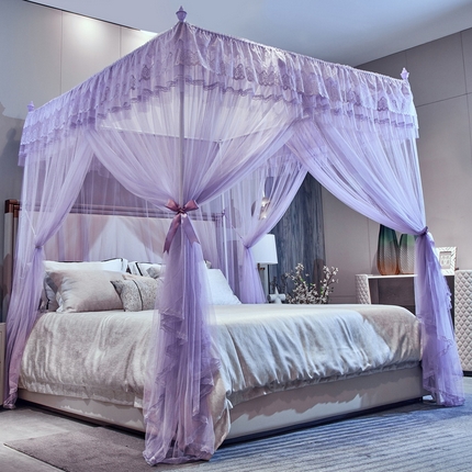 91家纺网 家纺一手货源 找家纺 （总）夏彩 2023新款88556轻奢宫廷三开门落地式蚊帐