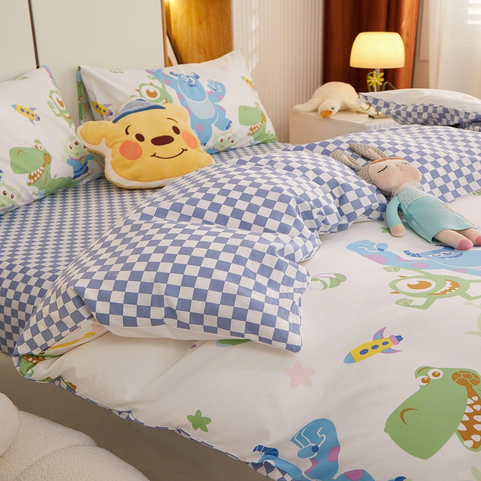 91家纺网 家纺一手货源 找家纺 一米阳光 2023新款1月小清新13070纯棉四件套第一批 巴斯兄弟