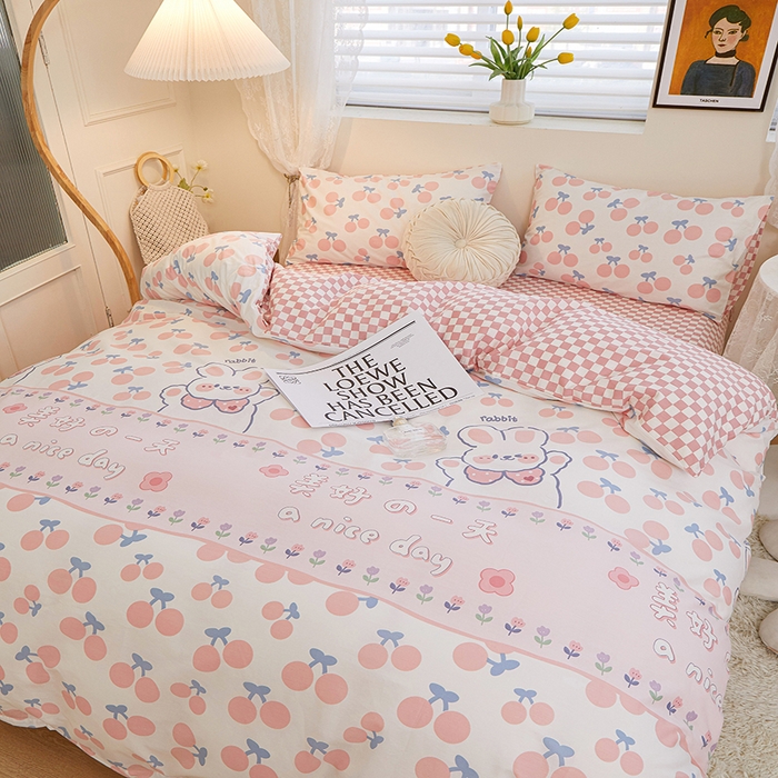 91家纺网 家纺一手货源 找家纺 一米阳光 2023新款1月小清新13070纯棉四件套第一批 美好时光