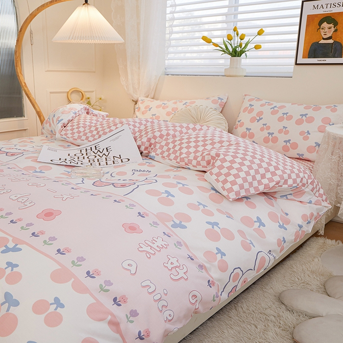 91家纺网 家纺一手货源 找家纺 一米阳光 2023新款1月小清新13070纯棉四件套第一批 美好时光