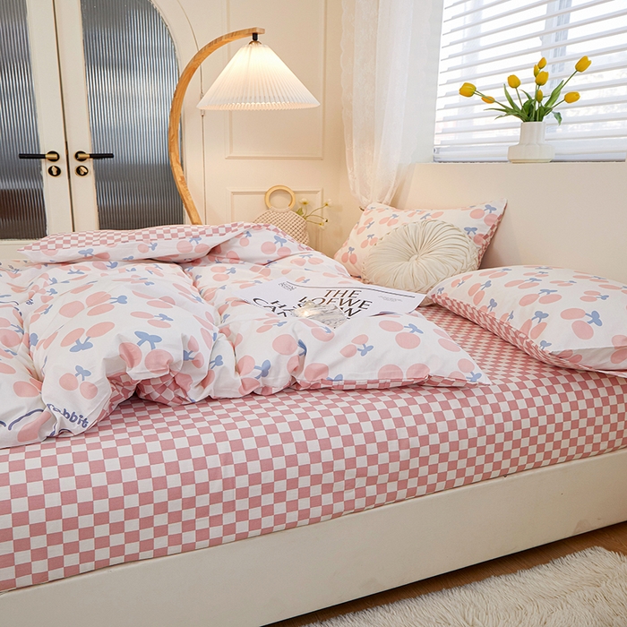 91家纺网 家纺一手货源 找家纺 一米阳光 2023新款1月小清新13070纯棉四件套第一批 美好时光