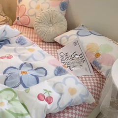 91家纺网 家纺一手货源 找家纺 一米阳光 2023新款1月小清新13070纯棉四件套第一批 五彩缤纷