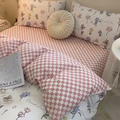 91家纺网 家纺一手货源 找家纺 一米阳光 2023新款1月小清新13070纯棉四件套第一批 花心儿