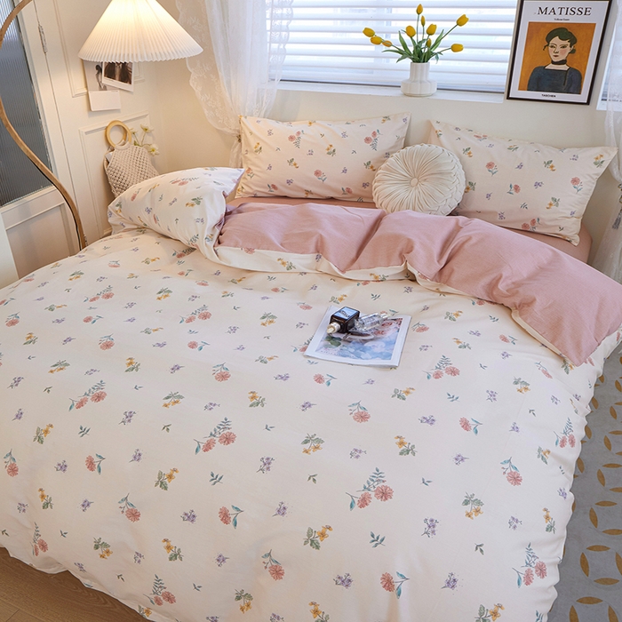 91家纺网 家纺一手货源 找家纺 （总）一米阳光 2023年1月小清新13070纯棉四件套第二批